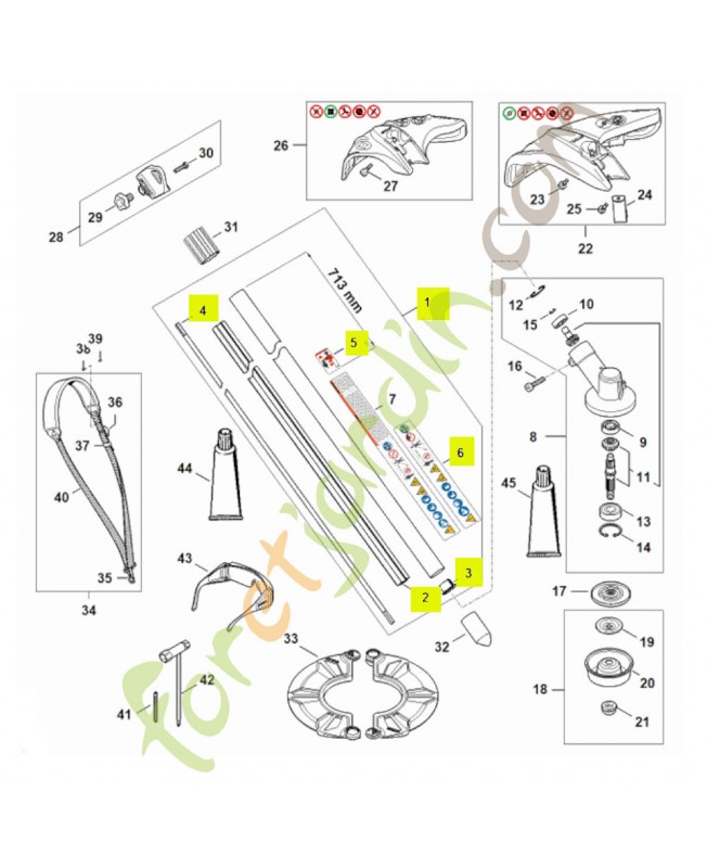 Tube complet FA08-710-7105- Pièce détachée Stihl