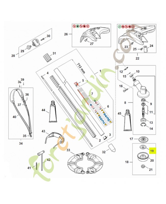 Rondelle pression (cannelure) 4130-713-1600. Pièce de rechange Sithl