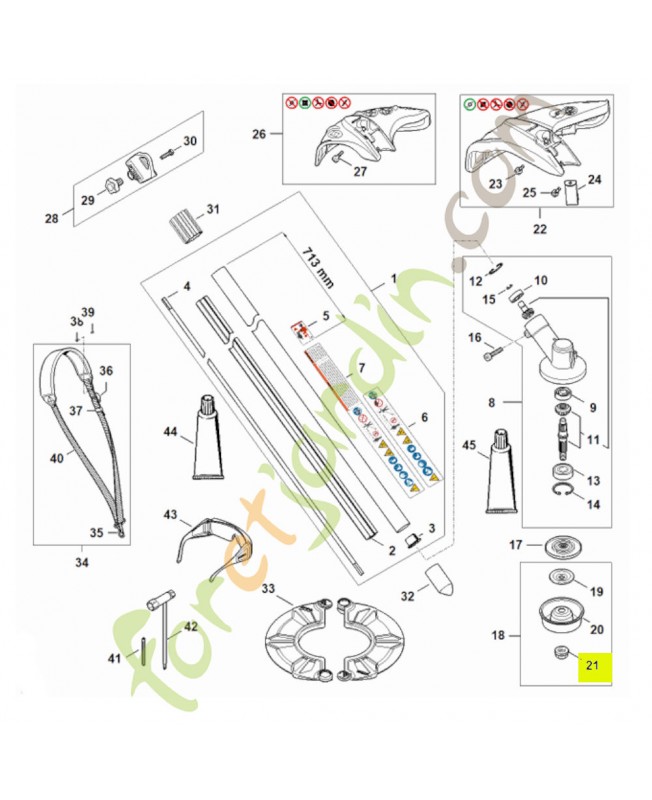 Ecrou a embase m 10 x 1 gauche 4126-642-7600- Pièce de détachée Sithl