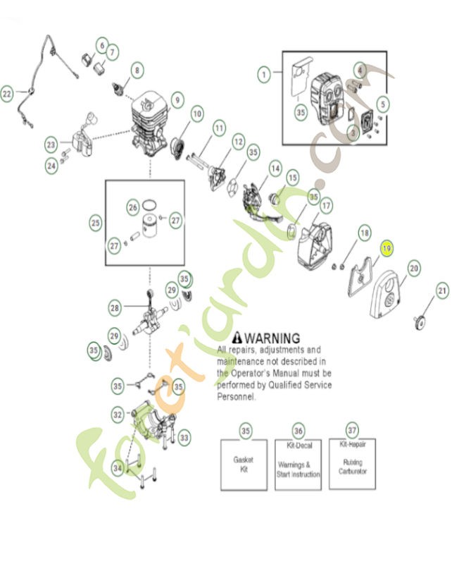 Filtre à air référence  597797901- Pièce détachée Husqvarna