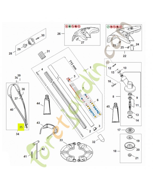 Mousqueton 4119-710-6900. Pièce détachée Stihl