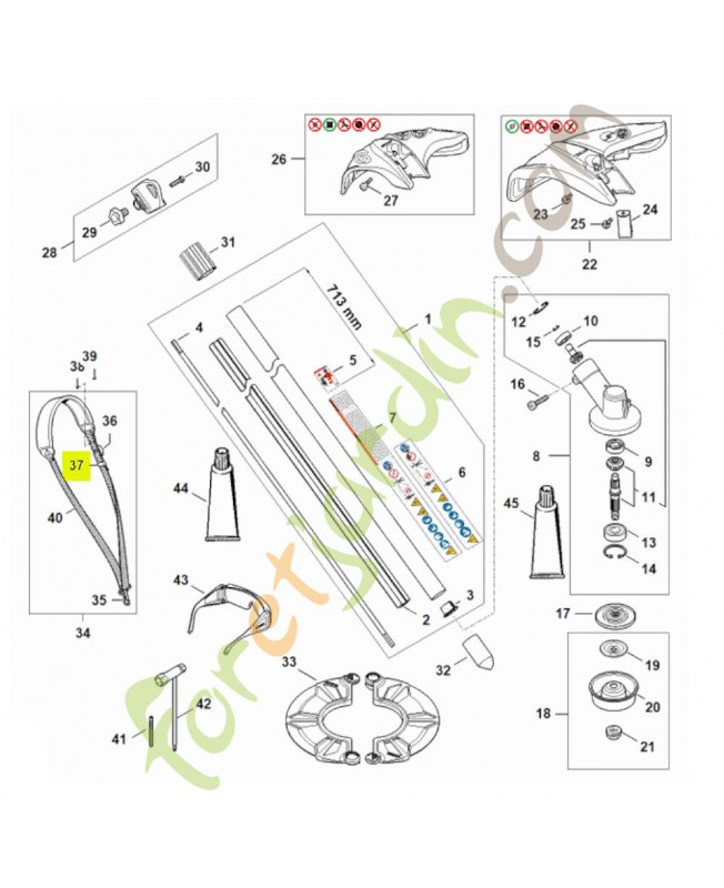 Boucle de réglage 4119-718-6320. Pièce détachée Stihl