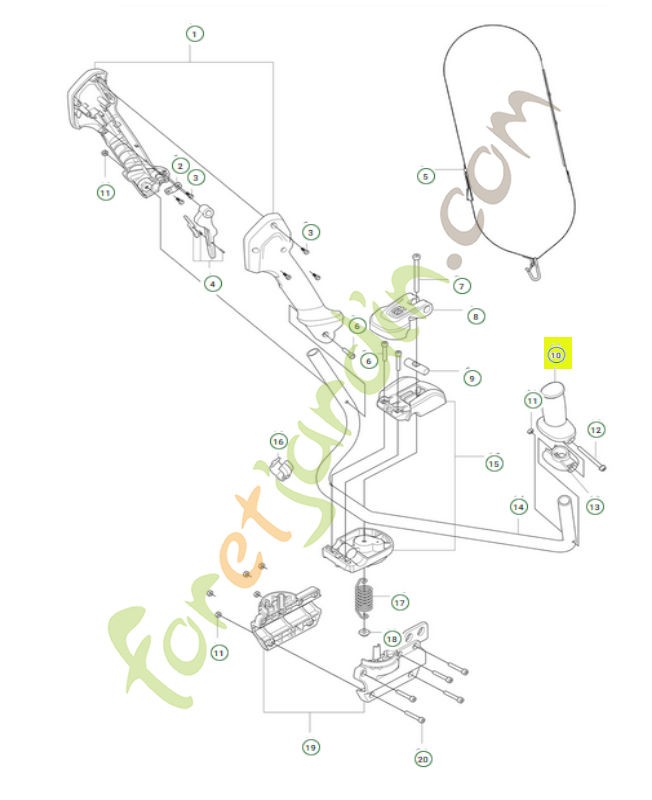 Poignée 537172802 - Pièce de détachée Husqvarna