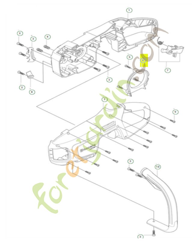 Couvercle ventilateur Référence 546601101 Pièce détachée Husqvarna