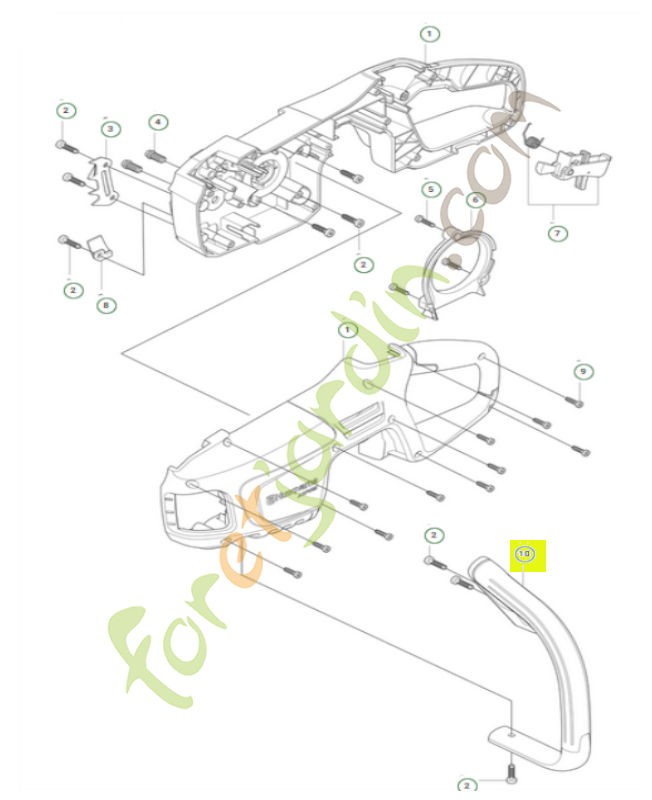 Poignée avant Référence 546673301-Pièce détachée Husqvarna
