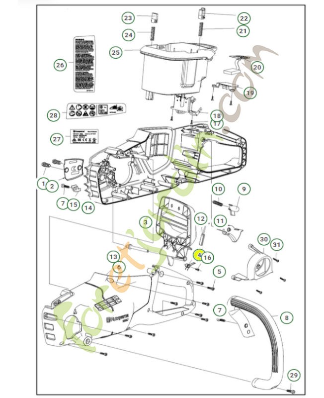 Ressort 587600101- Pièce de détachée Husqvarna