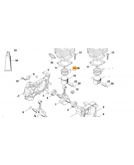 Segment de piston ø 35x1.2 mm