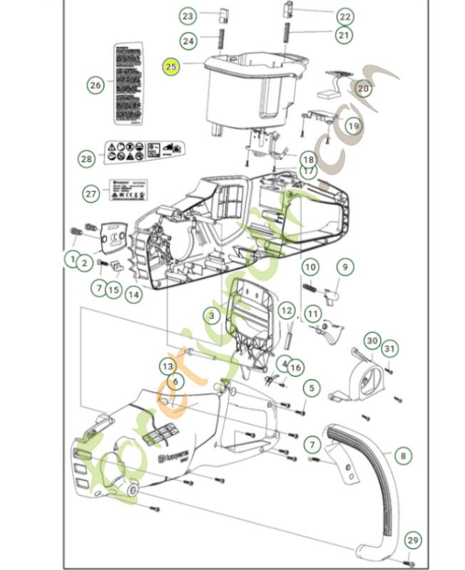 Boitier pour batterie 585593001- Pièce détachée Husqvarna