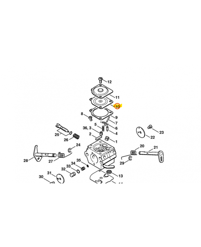 Membrane de réglage stihl ref. 1123-121-4700