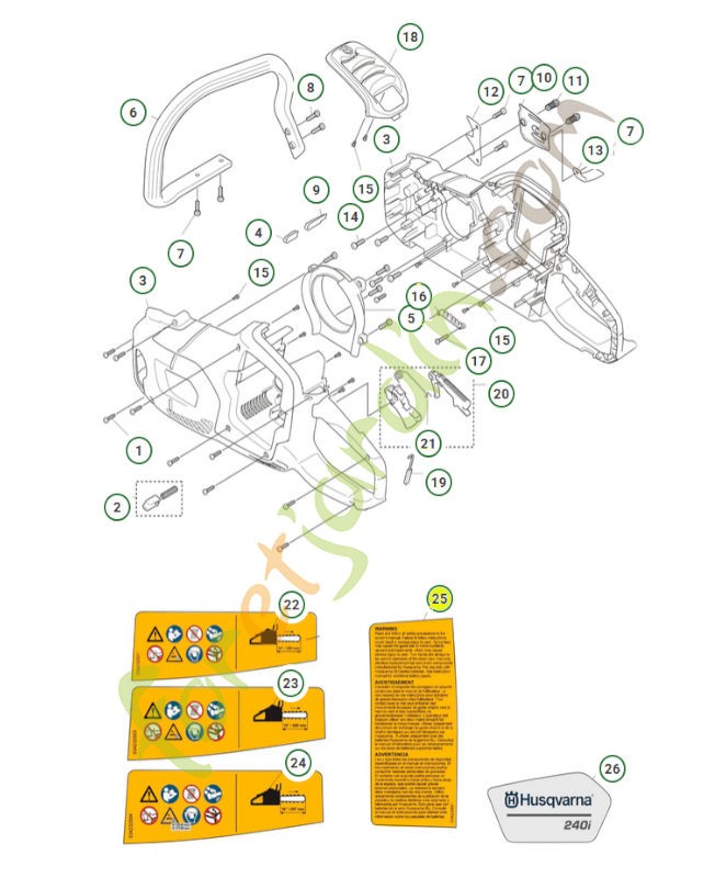 Avertissement - Réf. 534225601-Pièce détachée Husqvarna