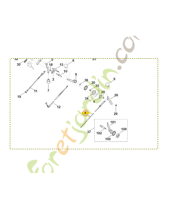 Cable de commande de gaz