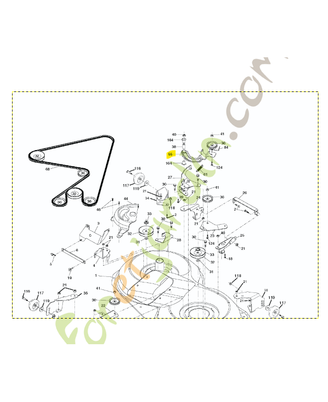 Bras de levier tendeur arm.idler.107. réf. 532169849