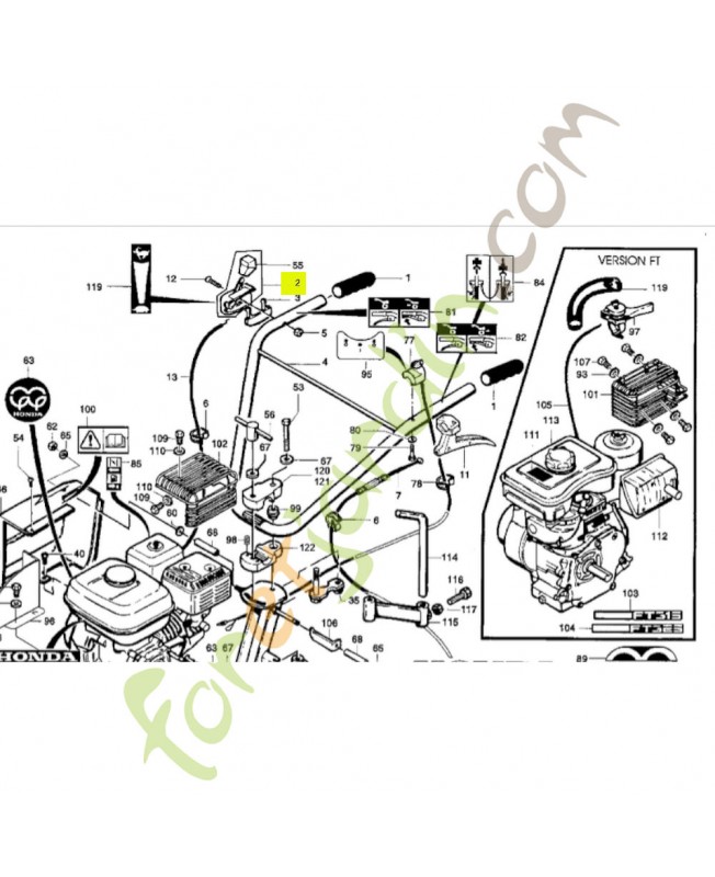 Manette des gaz Honda PB64947