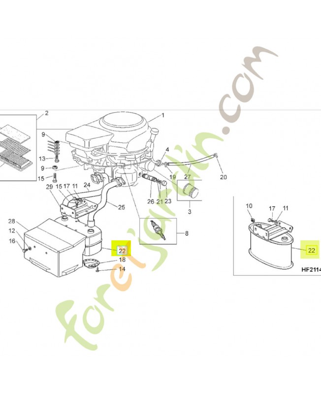 Pot d'échappement avec déflecteur Honda référence CG82750003H0