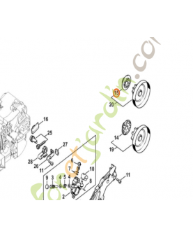 Vis sans fin 1/4 8 dts Stihl Réf 1129-640-7102