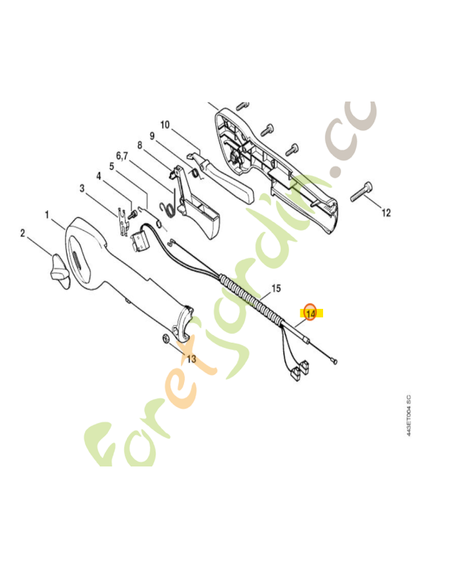 Cable de commande des gaz stihl 4237-182-3200