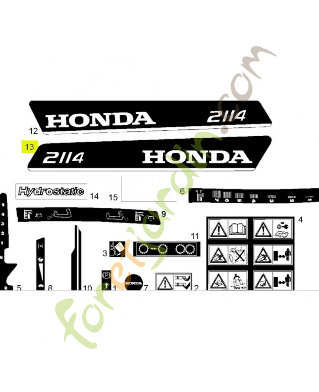 Autocollant Honda référence CG14358105H0