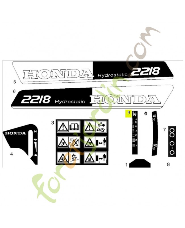 Etiquette Honda référence CG14357905H1 et  CG14357905H0