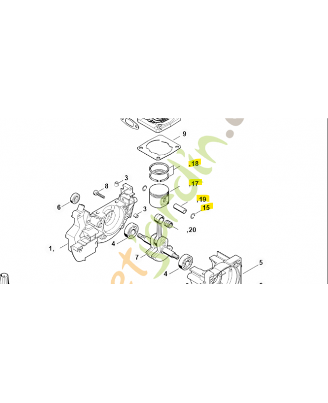 Piston complet d.44 mm stihl 4128-030-2002