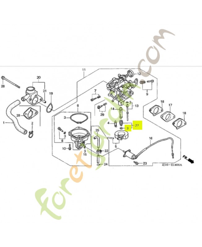 Jeu de gicleur  Honda référence 99201ZG81000
