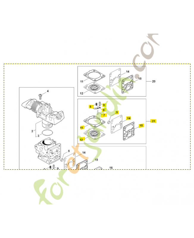 Jeu de pièces de carburateur stihlZ010-001-K019