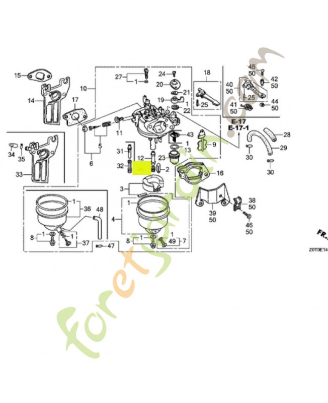 Gicleur principal 75 -Honda 99101-ZH80750