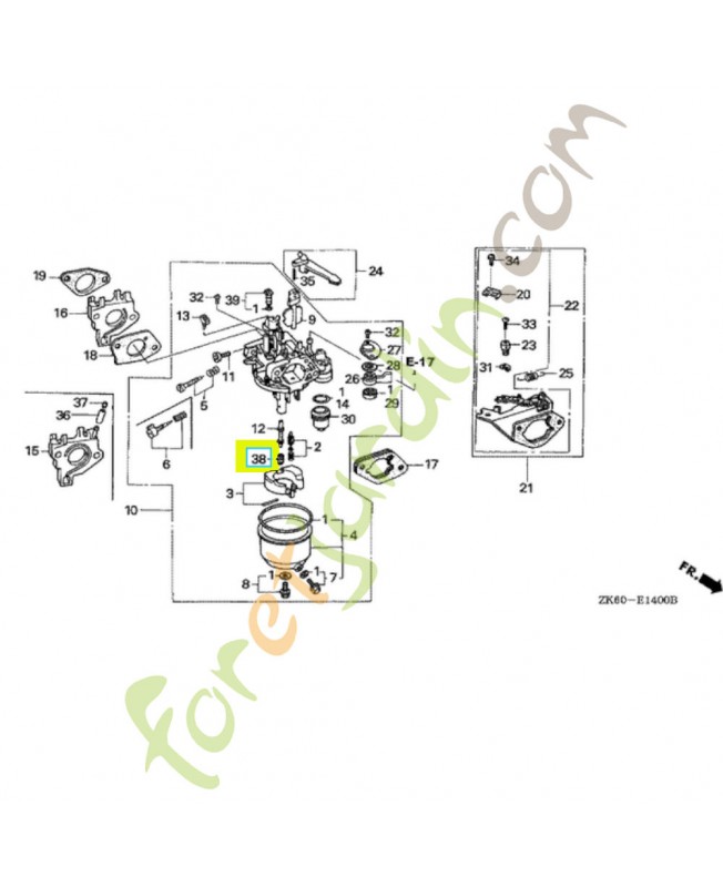 Gicleur principal 102  Honda référence 99101-ZF51020