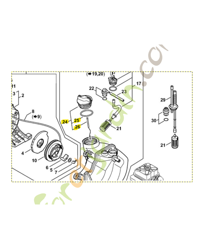 Bouchon de réservoir 0000-350-0527. Pièce de rechange Sithl