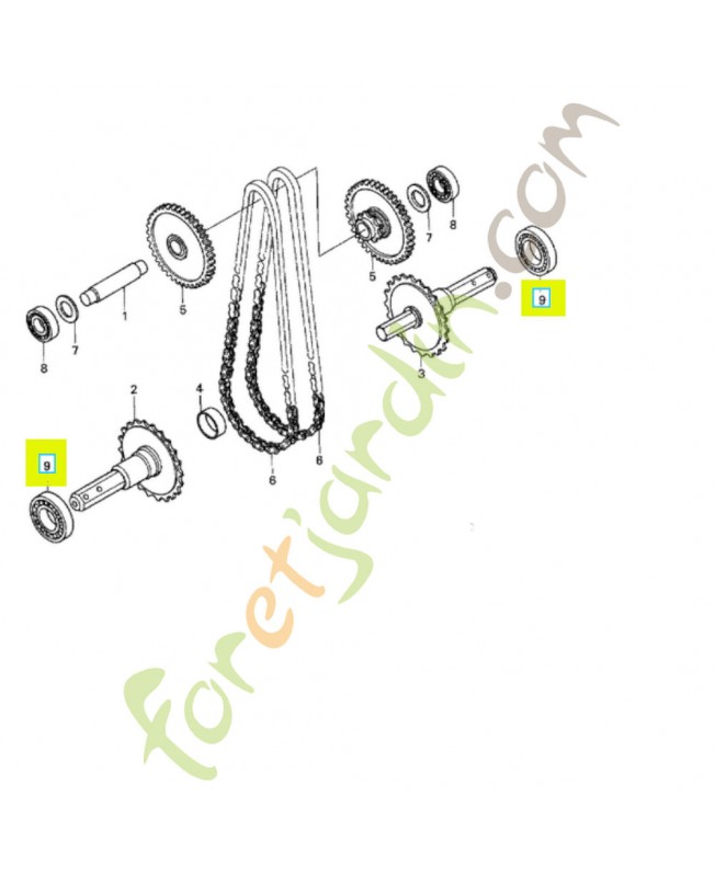 Roulement a billes radial Honda référence 961006208000 et 96100-6208000