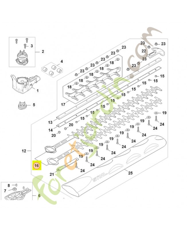 Couteau 600 mm / 24" -référence HA07-710-6002 Pièce détachée Stihl