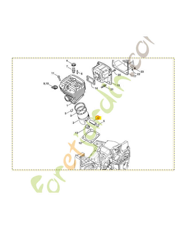 Axe du piston 13x8x39 référence 1124-034-1500