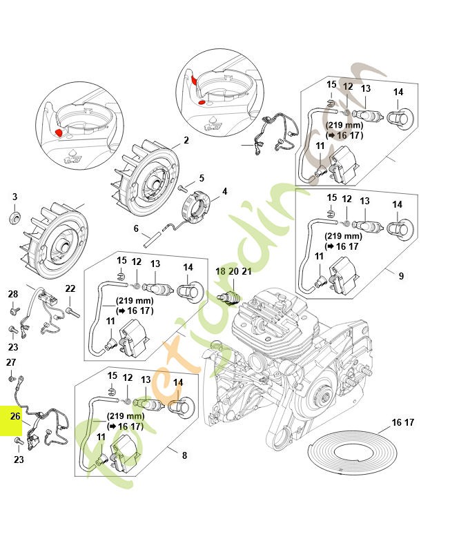 Faisceau de câbles-référence 1144-440-3012- Pièce détachée Stihl / Vicking