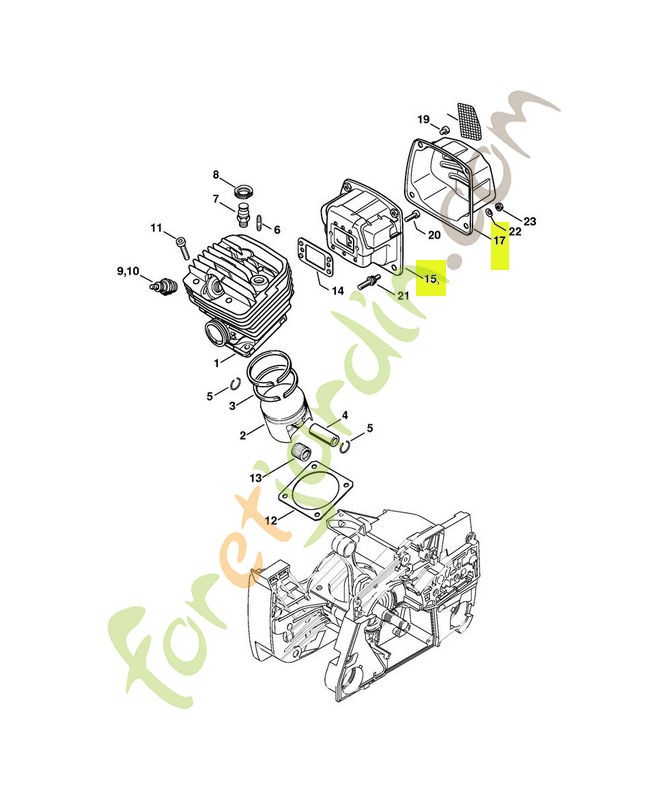 Silencieux 1124-140-0603- Pièce détachée Stihl / Vicking