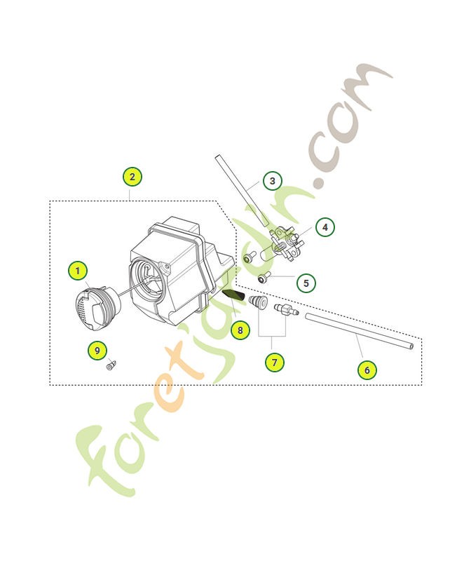 Réservoir complet référence 537648201-Pièce détachée Husqvarna