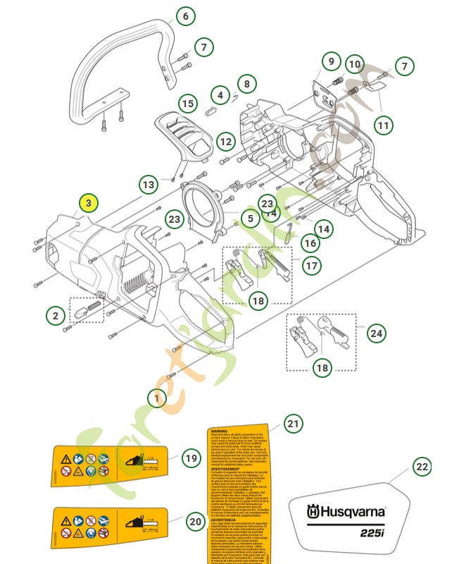 Carter complet référence 534991601-Pièce détachée Husqvarna