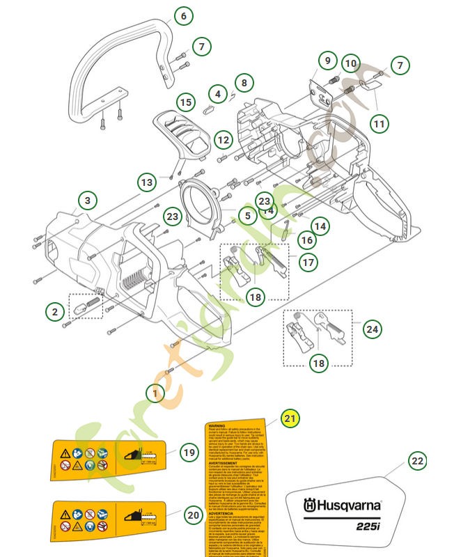 Avertissement - Réf. 534225601-Pièce détachée Husqvarna