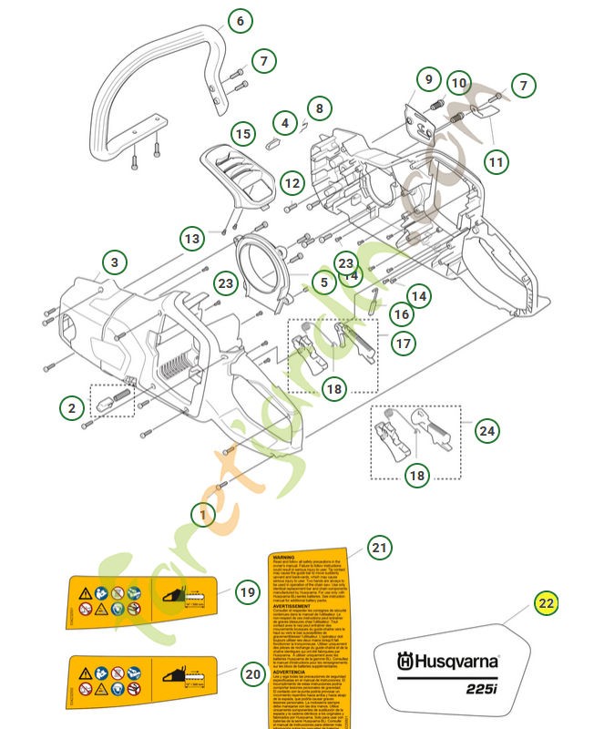Autocollant- Réf. 537512801-Pièce détachée Husqvarna