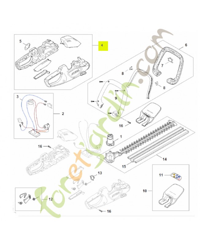 Carter de poignée HA08-790-1002- Pièce détachée Stihl