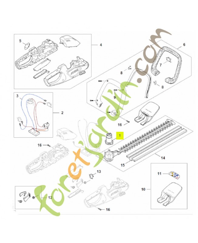 Moteur électrique HA08-600-0210- Pièce détachée Stihl