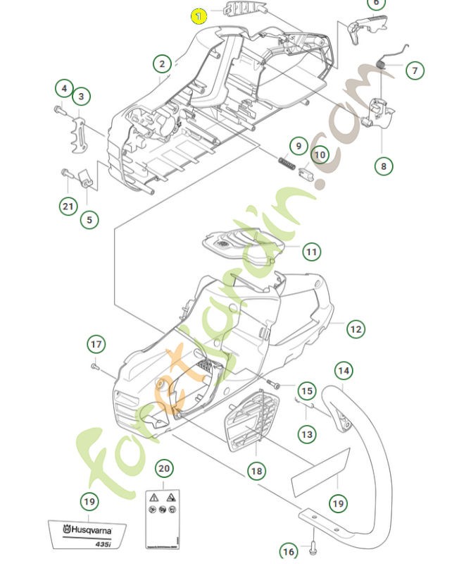 Insert de poignée référence 596799201 - Pièce détachée Husqvarna