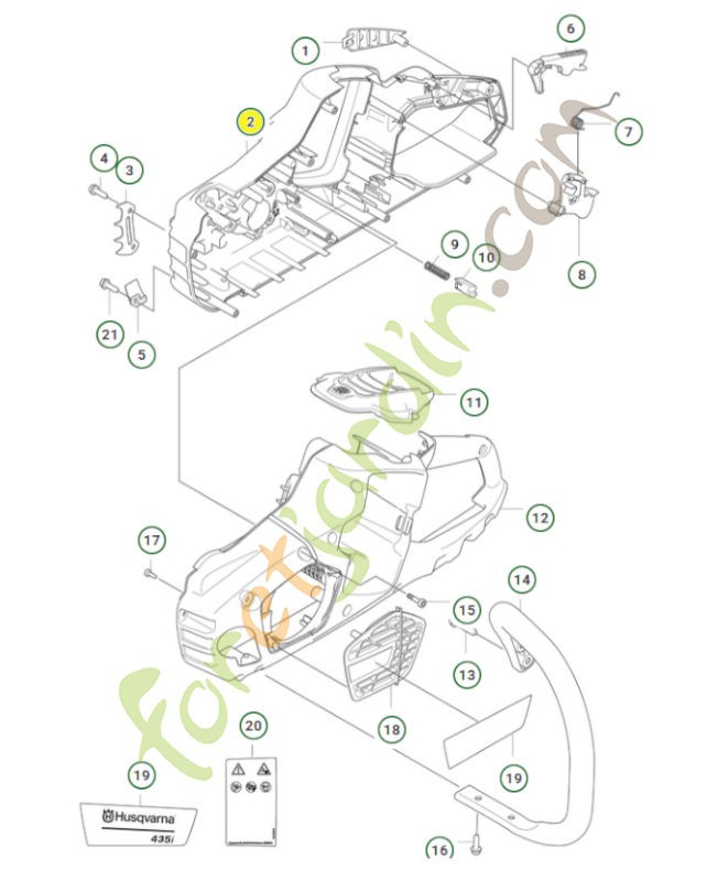 Châssis référence 595894801  - Pièce détachée Husqvarna