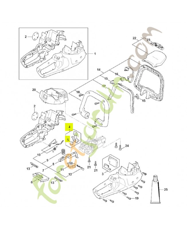 Levier d'arrêt FA04-430-9800- Pièce détachée Stihl