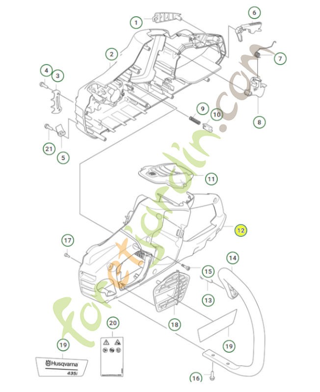 Châssis  référence 595311301 - Pièce détachée Husqvarna