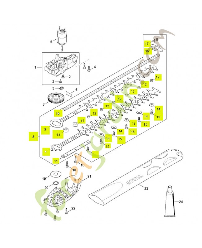 Barre de coupe compl. 500 mm / 18" 4521-710-5902 - Pièce détachée Stihl