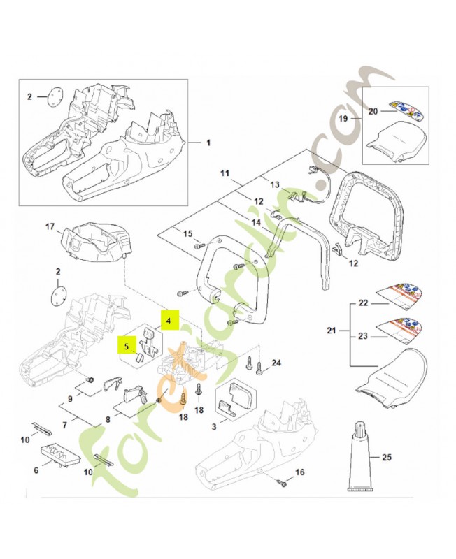Levier d'arrêt FA04-430-9800- Pièce détachée Stihl
