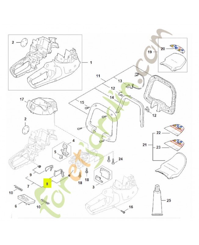 Levier de commande stihl réf.HA07-430-2100