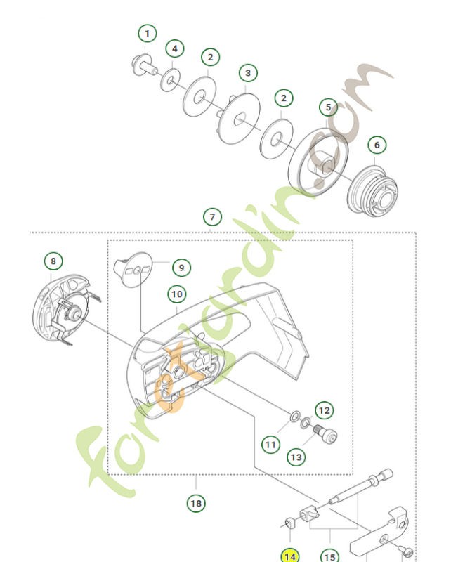 Douille 537017401. Pièce de rechange Husqvarna