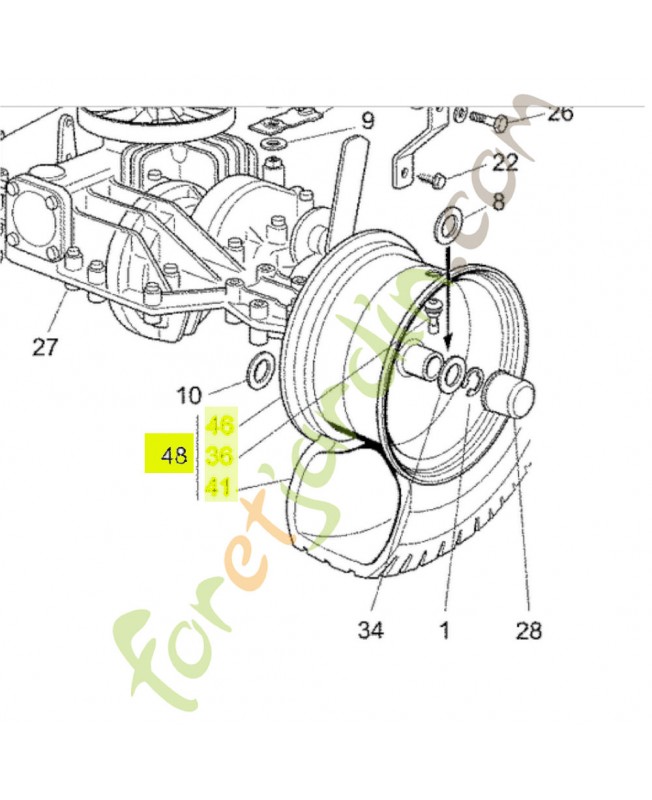 Roue arriere- Réf. Honda CG84680050H0