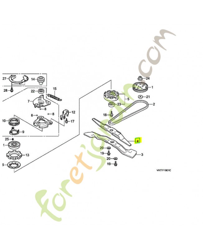 Lame, tournante superieur réf. Honda 72531VH7000