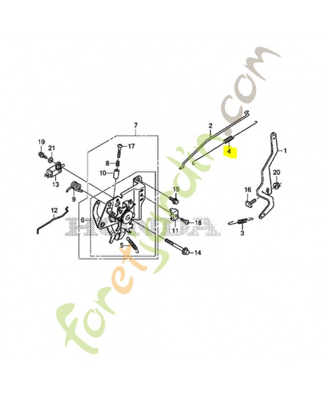 Ressort de rappel de papi réf. Honda 16562Z9L000